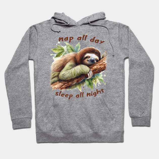 Nap all day, sleep all night Hoodie by Trendsdk